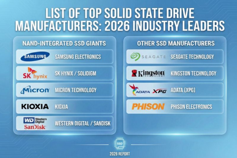 Top Solid State Drive Manufacturers in 2026: Leading SSD Brands for Enterprise, Industrial, and AI Storage